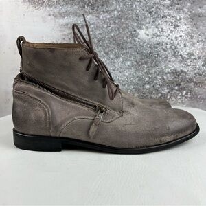 539sqq John Varvatos Men's Gray Leather chukka Boots 12